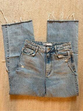 ZARA Light Blue Washed Denim Jeans